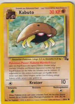 Pokemon Karte Trading Card Fossil Nr. 50/62 Kabuto deutsch - Image 1