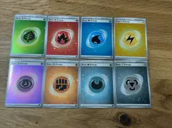 151 Energy Set Scarlet and Violet SVE Cosmos Holo Complete of 8 Pokemon Cards - Image 1