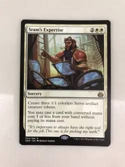 Sram's Expertise MTG Magic the Gathering Card NM Near Mint Aether Revolt AER - Image 1