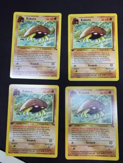 Pokemon TCG Kabuto Fossil 1st Edition Common Card 50/62 Regular LOT 8 - Image 3