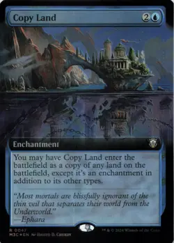 MTG Copy Land (Extended Art) (Ripple Foil) Foil NM MH3 Commander - Image 1