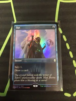 MTG Magic The Gathering Opt Foil Promo Blue Instant Commander - Image 1