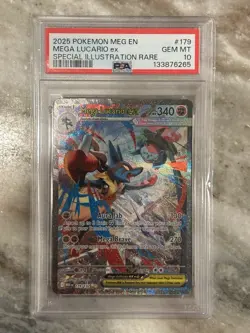 Pokemon 2025 Mega Lucario ex 179/132 SIR Mega Evolution GEM MINT PSA 10 - Image 1