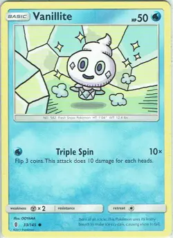 Pokemon Karte Stunde der Wachter Nr. 33/145 Vanillite englisch - Image 1