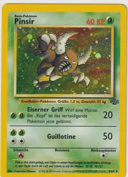 Pokemon Karte Dschungel Jungle Nr. 9/64 Pinsir Holo deutsch 1 - Image 1