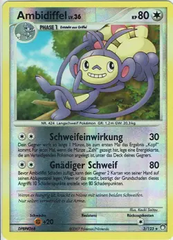Pokemon Karte Geheimnisvolle Schatze Nr. 3/123 Ambidiffel Reverse Holo deutsch - Image 1