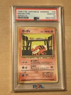 Pokemon Growlithe Vending Series 3 #58 PSA 10 Gem Mint - Image 1