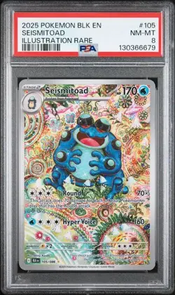 2025 POKEMON BLK EN-BLACK BOLT ILLUSTRATION RARE #105 SEISMITOAD PSA 8 - Image 1
