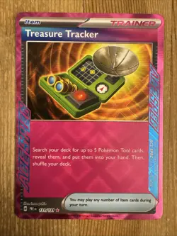 2025 Pokemon Prismatic Evolutions 131/131 Treasure Tracker Ace Spec Rare - Image 1