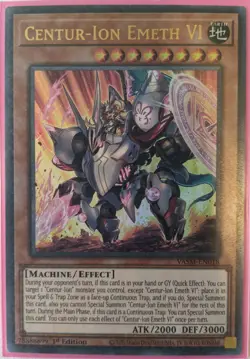 YuGiOh Centur-Ion Emeth VI Ultra Rare 1st Edition VASM-EN018 - Image 1
