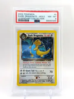 2002 POKEMON LEGENDARY COLLECTION #5 DARK DRAGONITE-HOLO PSA 8 - Image 1