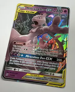 2019 Pokemon Mewtwo & Mew GX #71/236 Sun & Moon Unified Minds Holo - Image 3