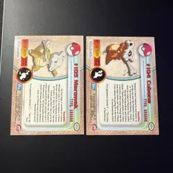 Marowak #105/Cubone #104 Topps Blue Label TV Animation Edition Holo Pokemon - Image 2
