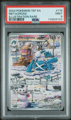 2024 POKEMON TEF EN-TEMPORAL FORCES ILLUSTRATION RARE #178 METAGROSS PSA 9 - Image 1