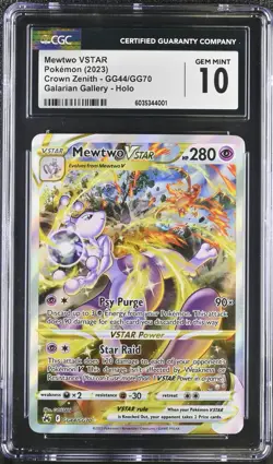 2023 Pokemon Crown Zenith MEWTWO VSTAR GG44/GG70 CGC 10 GEM MINT GG44 - Image 1