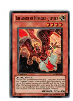 THE AGENT OF MIRACLES JUPITER SDLS-EN003 1st SUPER RARE YUGIOH TCG NM-LP - Image 1