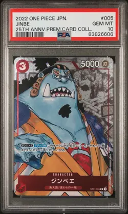 2022 One Piece Japanese 25th Anniv Premium Card Collection Jinbe #005 PSA 10 - Image 1