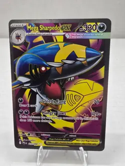 Mega Sharpedo ex Phantasmal Flames 113/094 Full Art Pokemon Card TCG NM - Image 1