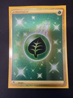 Pokemon TCG Grass Energy Fusion Strike Holo Card Secret Rare Gold, 283/264 - Image 1