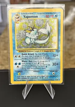 Pokemon TCG Vaporeon Holo Card 12/64 Vintage Jungle Set Unlimited Holo Rare - Image 1