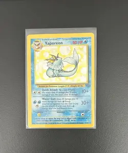 Pokemon TCG Vaporeon Holo Card 12/64 Vintage Jungle Set Unlimited Holo Rare - Image 2