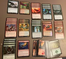 Red Green Dinosaurs Standard Legal MTG Custom 60 Card Deck Magic The Gathering - Image 1