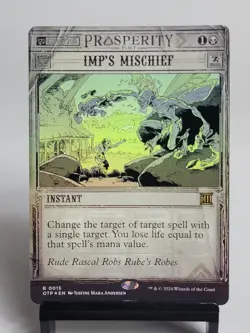 MTG - Outlaws of Thunder Junction: Breaking News - Imp's Mischief - FOIL - Image 1