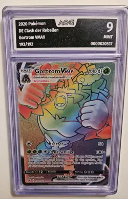 Gortrom VMAX Pokemon Clash der Rebellen Gegraded AOG 9 Mint 193/192 2020 - Image 1