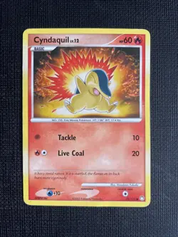 Cyndaquil 79/123 Diamond & Pearl Mysterious Treasures Pokemon Card - PLAYED - Image 1
