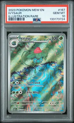 2023 Pokemon Mew En-151 #167 Ivysaur Illustration Rare PSA 10 - Image 1