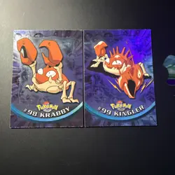 Krabby 99/Kingler 98 Topps Pokemon TV Animation Edition blue logo NM - Image 1