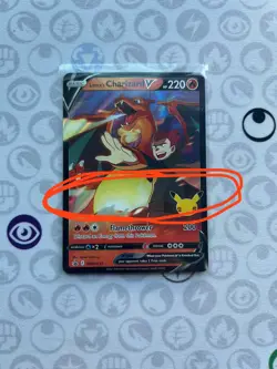 Pokemon TCG Lance's Charizard V SWSH133 Celebrations Black Star Promo Full Art - Image 1