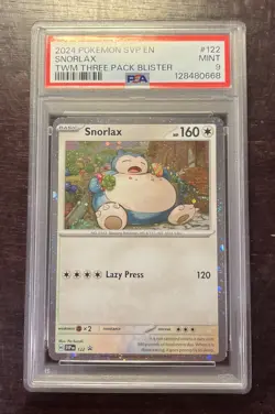 2024 POKEMON SVP EN-SV BLACK STAR PROMO #122 SNORLAX PSA 9 - Image 1