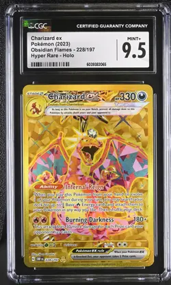 2023 Pokemon - Charizard Ex Hyper Rare #228 Obsidian Flames - CGC 9.5 - Image 1