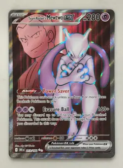 Pokemon Destined Rivals Team Rocket's Mewtwo EX 213 Full Art Ultra Rare- NM/Mint - Image 1