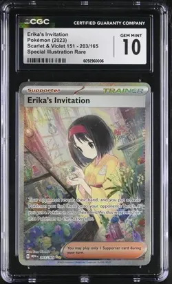 CGC 10 Erika's Invitation 203/165 MEW EN-151 Special Illustration Rare Pokemon - Image 1