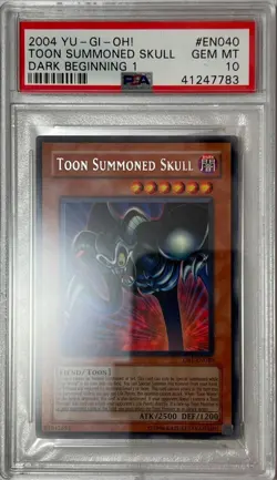 2004 Yu-Gi-Oh! PSA 10 GEM-MT 'Toon Summoned Skull' DB1-EN040 SILVER LETTER RARE - Image 3