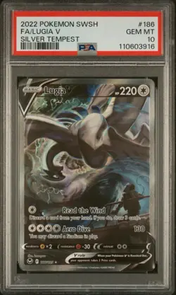 PSA 10 Lugia V 186/195 Pokemon Silver Tempest Holo Graded Card - Image 1