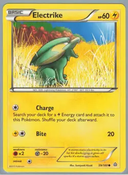 2015 Pokemon Card XY Primal Clash Electrike 59/160 - Image 1