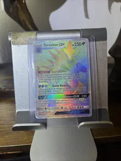 Pokemon Tyranitar GX Lost Thunder Full Art Rainbow Rare Card 223/214 - Image 1