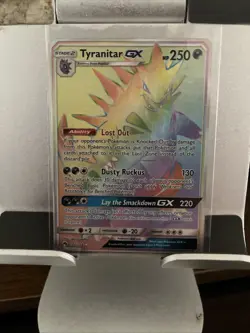 Pokemon Tyranitar GX Lost Thunder Full Art Rainbow Rare Card 223/214 - Image 4
