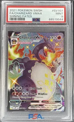 CHARIZARD VMAX SV107/SV122 POKEMON SWORD&SHIELD SHINING FATES FA/HOLO PSA 9 MINT - Image 1