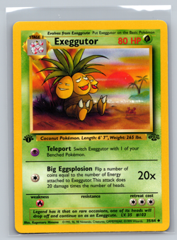 Pokemon 1st Edition Exeggutor Uncommon Jungle 35/64 NM - Image 1