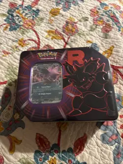 Pokemon TCG Team Rocket Factory Sealed Tin Box - Nidoking Ex - 5 Booster Packs - Image 1