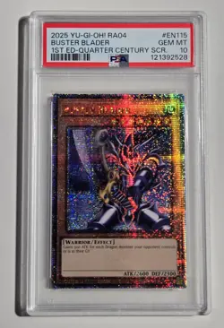 2025 YU-GI-OH! QUARTER CENTURY STAMPEDE Buster Blader RA04-EN115 QCR PSA 10 QCSR - Image 1