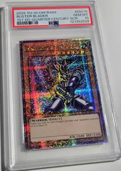 2025 YU-GI-OH! QUARTER CENTURY STAMPEDE Buster Blader RA04-EN115 QCR PSA 10 QCSR - Image 2