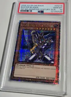 2025 YU-GI-OH! QUARTER CENTURY STAMPEDE Buster Blader RA04-EN115 QCR PSA 10 QCSR - Image 3