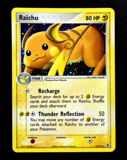 2004 Pokemon RAICHU Ex FireRed & LeafGreen Set HOLO Foil Rare Card 12/112 NM - Image 2