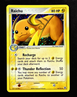 2004 Pokemon RAICHU Ex FireRed & LeafGreen Set HOLO Foil Rare Card 12/112 NM - Image 3