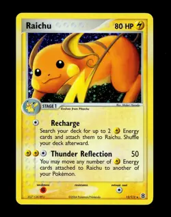 2004 Pokemon RAICHU Ex FireRed & LeafGreen Set HOLO Foil Rare Card 12/112 NM - Image 4